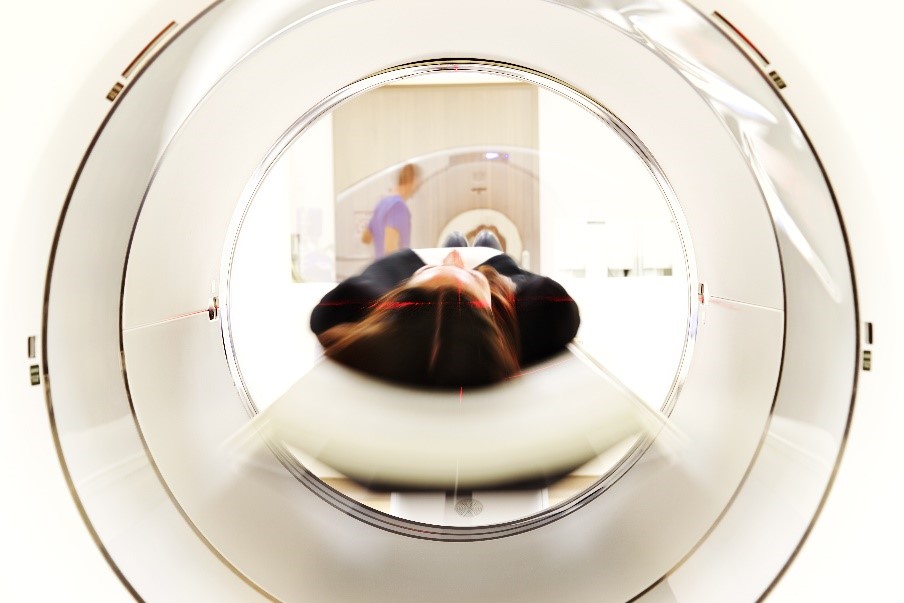 Person going into an MRI machine.